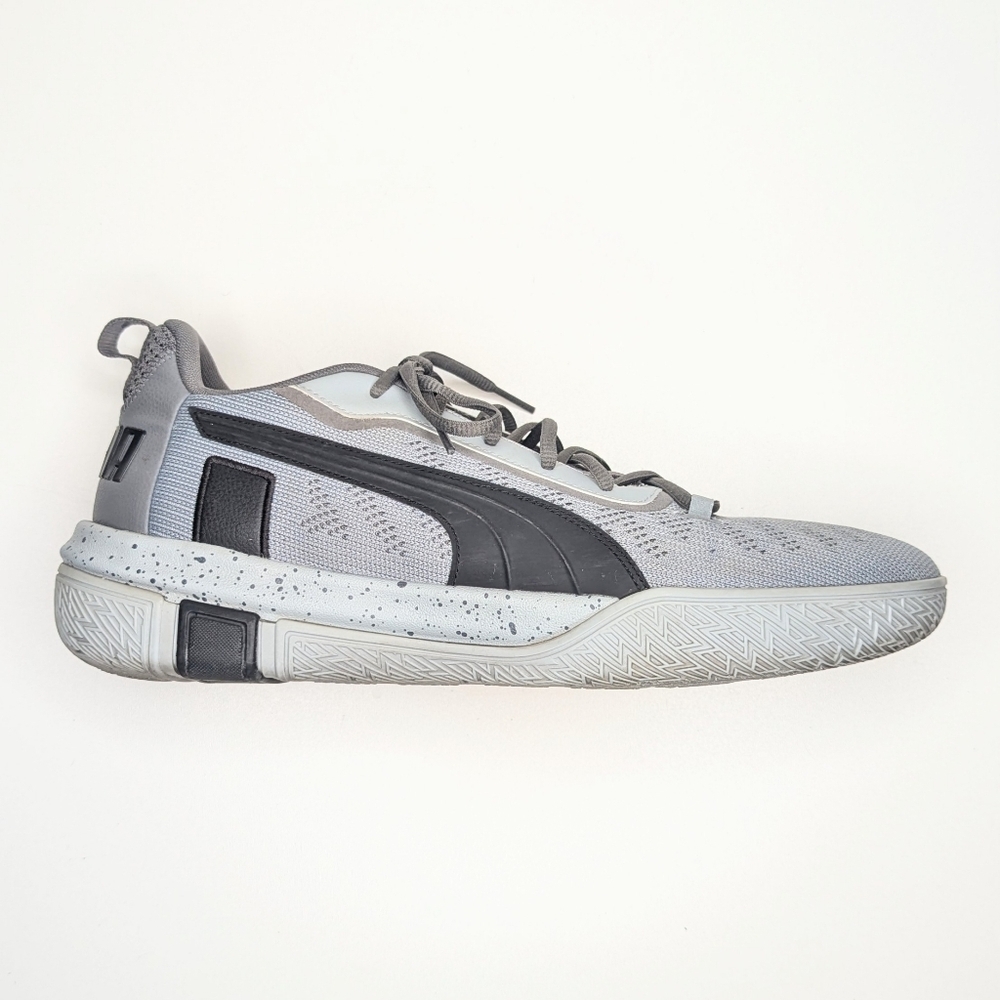 Puma Legacy Low Top Shoes Black Gray Quarry Basketball Athletic Men's Size 14